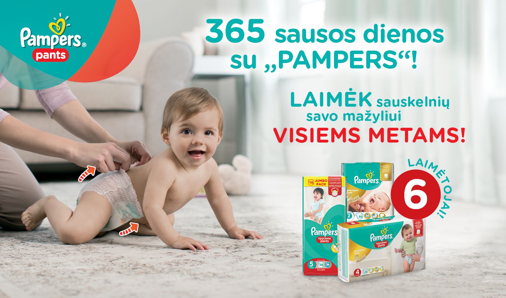 365 sausos dienos su „Pampers“!