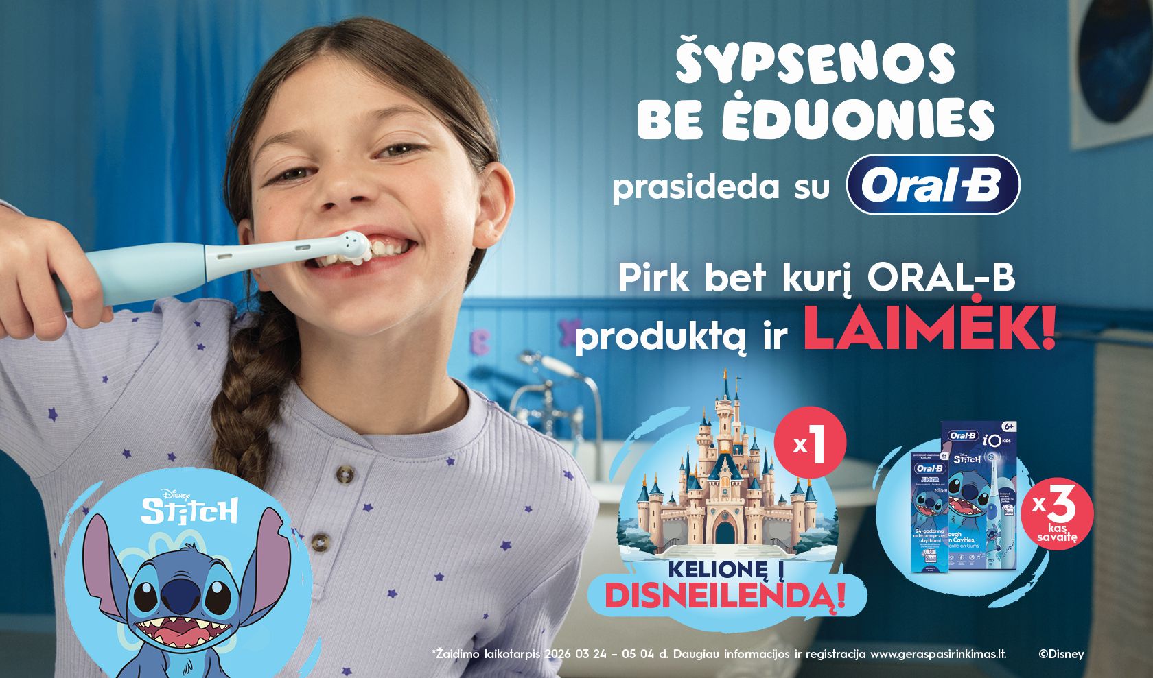 Pirk ORAL-B ir laimėk kelionę į DISNEILENDĄ!